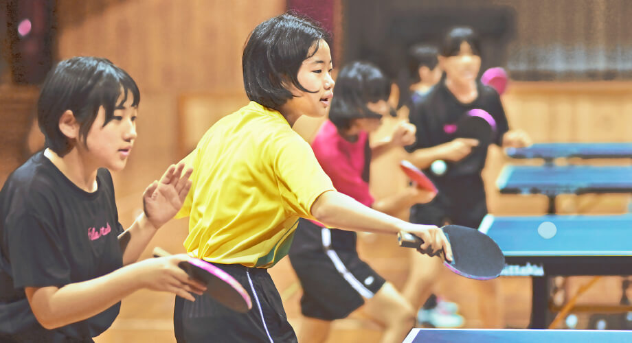 卓球部の練習風景